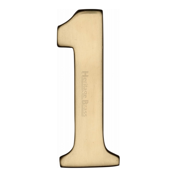 C1568 1-PB • 51mm • Polished Brass • Heritage Brass Self Adhesive Numeral 1